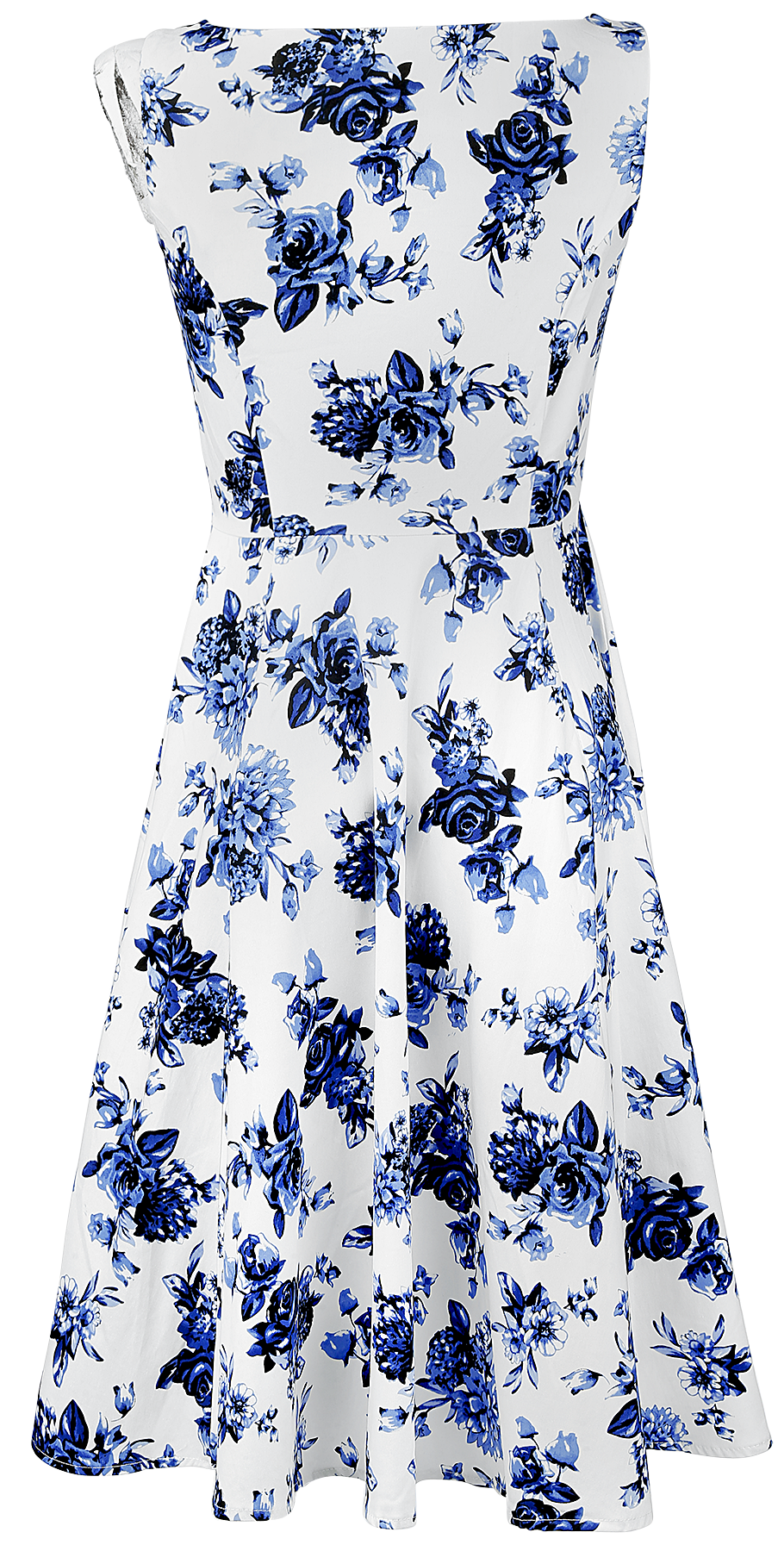 Robe mi-longue Rockabilly de H&R London - Robe trapèze Blue Rosaceae - S à 3XL - pour Femme - multicolore - H&R London - View 2