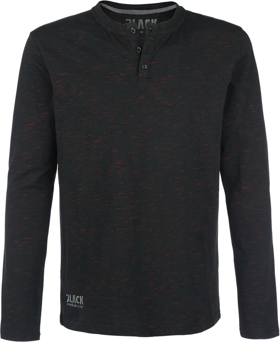 T-shirt manches longues  de Black Premium by EMP - Through The Glass - S à 5XL - pour Homme - noir/rouge - Black Premium by EMP