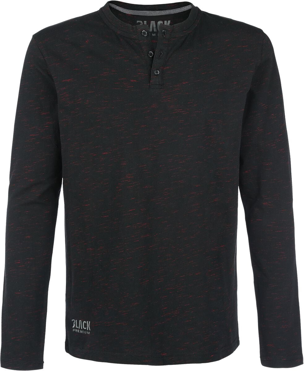 T-shirt manches longues  de Black Premium by EMP - Through The Glass - S à 5XL - pour Homme - noir/rouge - Black Premium by EMP