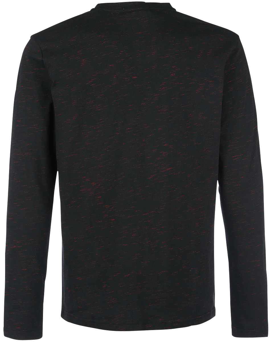 T-shirt manches longues  de Black Premium by EMP - Through The Glass - S à 5XL - pour Homme - noir/rouge - Black Premium by EMP - View 2