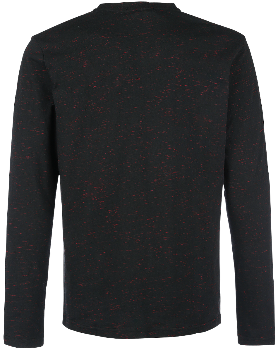 T-shirt manches longues  de Black Premium by EMP - Through The Glass - S à 5XL - pour Homme - noir/rouge - Black Premium by EMP - View 2