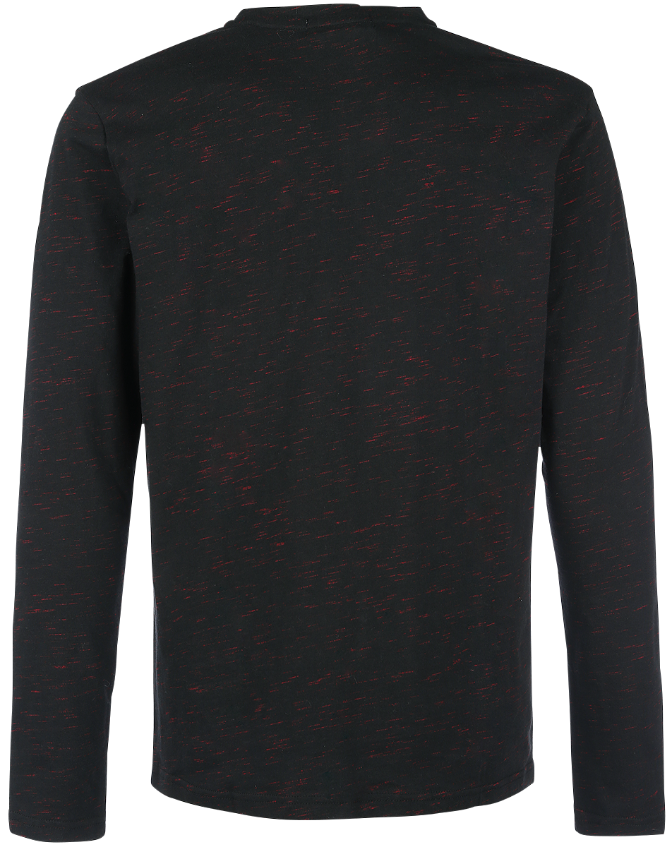 T-shirt manches longues  de Black Premium by EMP - Through The Glass - S à 5XL - pour Homme - noir/rouge - Black Premium by EMP - View 2