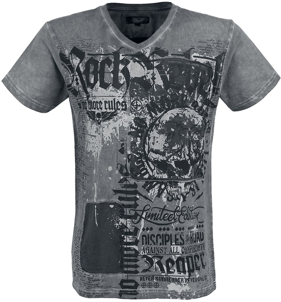 T-Shirt Manches courtes  de Rock Rebel by EMP - Heavy Soul - S à 3XL - pour Homme - gris - Rock Rebel by EMP