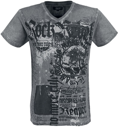 T-Shirt Manches courtes  de Rock Rebel by EMP - Heavy Soul - S à 3XL - pour Homme - gris - Rock Rebel by EMP