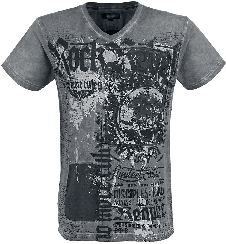 T-Shirt Manches courtes  de Rock Rebel by EMP - Heavy Soul - S à 3XL - pour Homme - gris - Rock Rebel by EMP