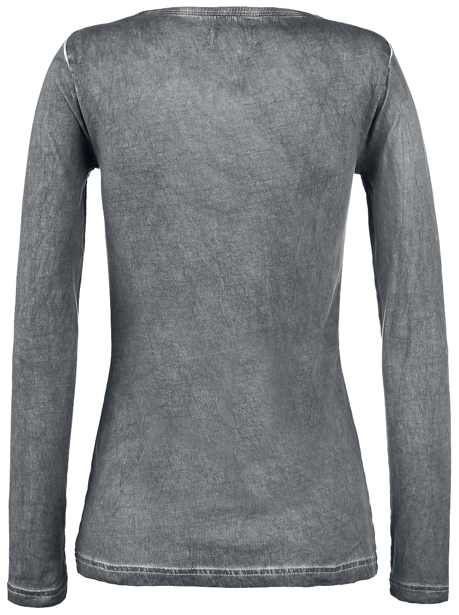 T-shirt manches longues  de Rock Rebel by EMP - Stay Awake - S à XXL - pour Femme - gris - Rock Rebel by EMP - View 2