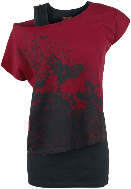 T-Shirt Manches courtes  de Black Premium by EMP - Got My Mind Set On You - XS à XXL - pour Femme - noir/rouge - Black Premium by EMP
