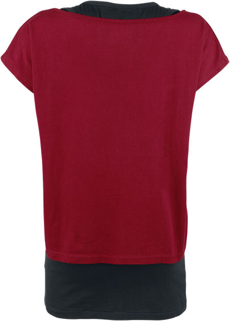 T-Shirt Manches courtes  de Black Premium by EMP - Got My Mind Set On You - XS à XXL - pour Femme - noir/rouge - Black Premium by EMP - View 2