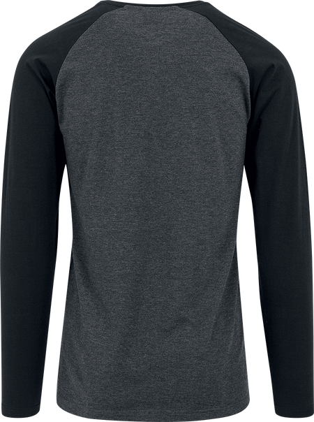 T-shirt manches longues  de Urban Classics - Manches Raglan Henley L/S - M à XXL - pour Homme - anthracite/noir - Urban Classics - View 2