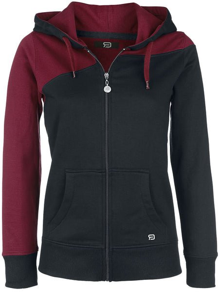 Sweat-shirt zippé à capuche  de RED by EMP - Freaking Out Loud - XS à 5XL - pour Femme - bordeaux/noir - RED by EMP