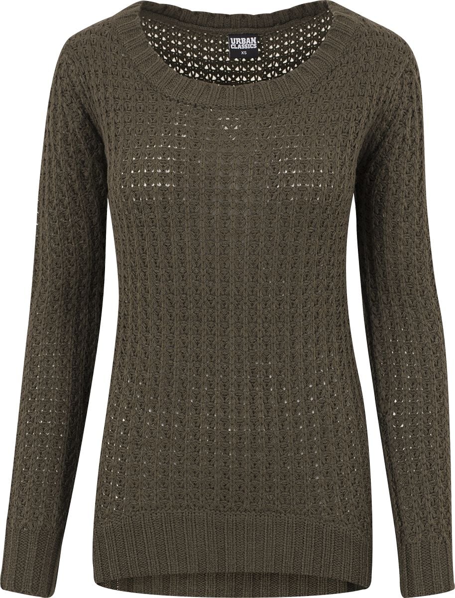 Pull tricoté  de Urban Classics - Ladies Sweat Long Wideneck - XS à XL - pour Femme - olive - Urban Classics