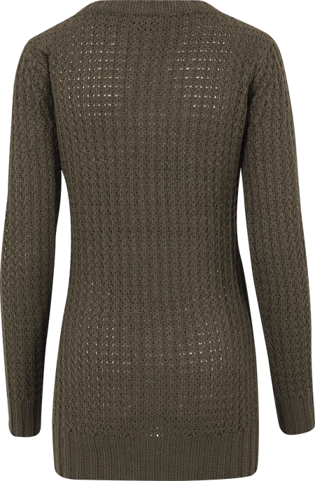 Pull tricoté  de Urban Classics - Ladies Sweat Long Wideneck - XS à XL - pour Femme - olive - Urban Classics - View 2