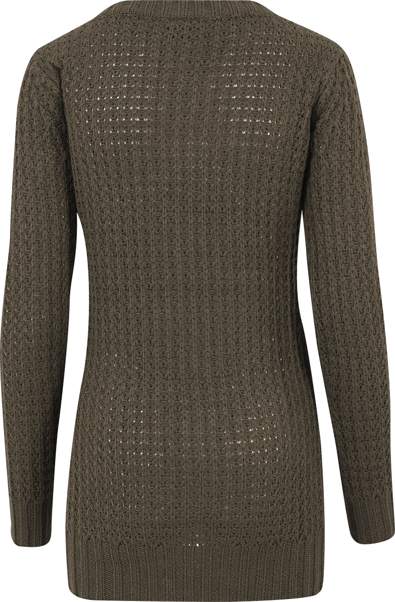 Pull tricoté  de Urban Classics - Ladies Sweat Long Wideneck - XS à XL - pour Femme - olive - Urban Classics - View 2