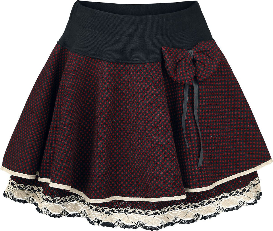 Jupe courte  de Innocent - Aya Bow - S à XL - pour Femme - noir/rouge - innocent