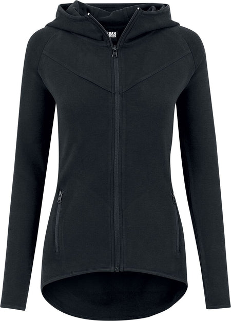 Sweat-shirt zippé à capuche  de Urban Classics - Ladies Athletic Interlock Zip Hoodie - XS à XL - pour Femme - noir - Urban Classics