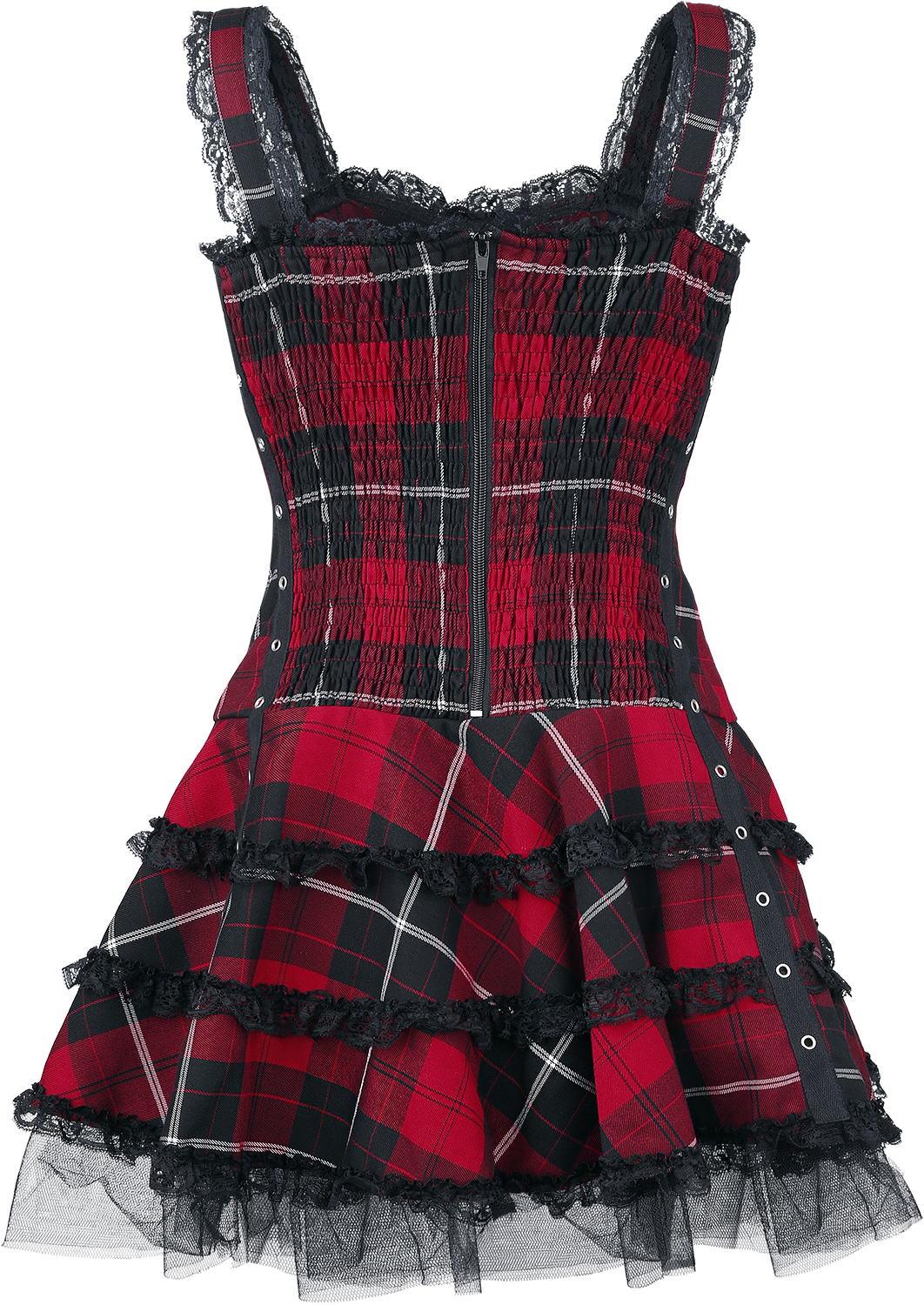 Robe courte  de Hell Bunny - Robe Harley Tartan - XS à XL - pour Femme - rouge/noir - hell bunny - View 2