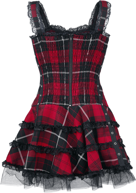 Robe courte  de Hell Bunny - Robe Harley Tartan - XS à XL - pour Femme - rouge/noir - hell bunny - View 2