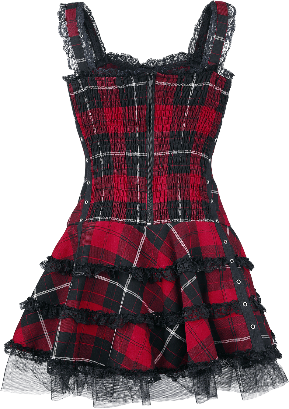 Robe courte  de Hell Bunny - Robe Harley Tartan - XS à XL - pour Femme - rouge/noir - hell bunny - View 2