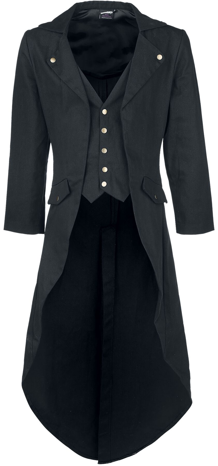 Manteau militaire Gothic de Banned Alternative - Veste Queue De Pie - S à 5XL - pour Homme - noir - Banned Alternative