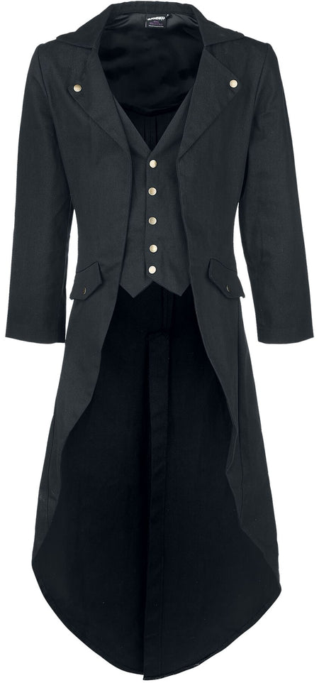 Manteau militaire Gothic de Banned Alternative - Veste Queue De Pie - M à 4XL - pour Homme - noir - Banned Alternative