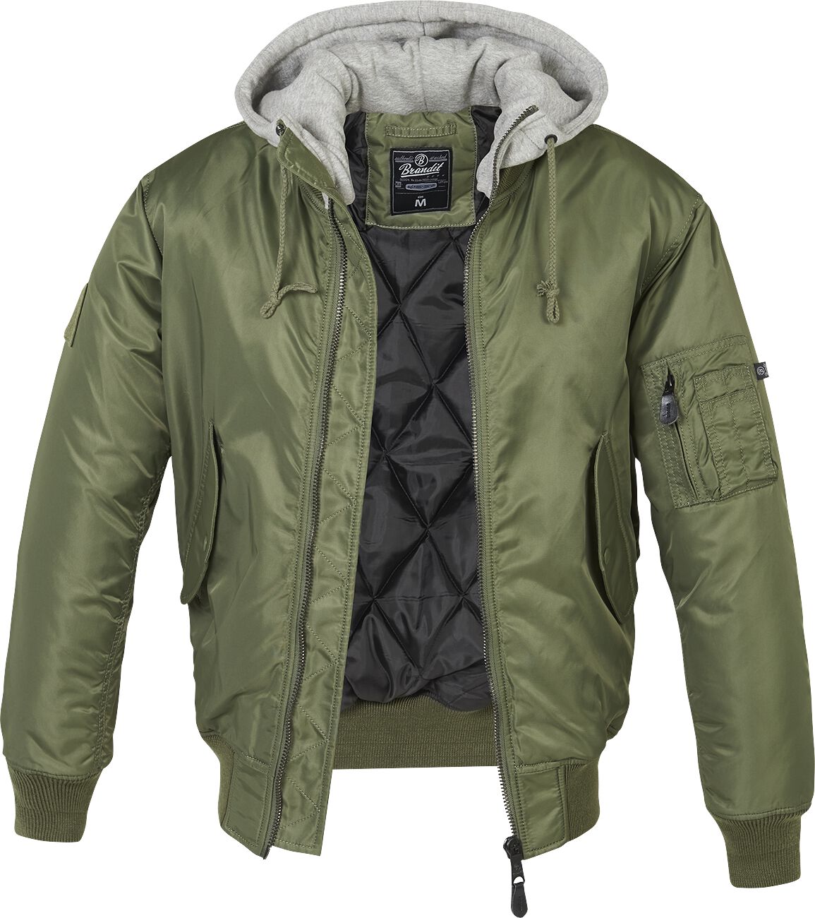 Bomber Rockabilly de Brandit - Veste À Capuche Chaude MA1 - S à 4XL - pour Homme - olive - Brandit