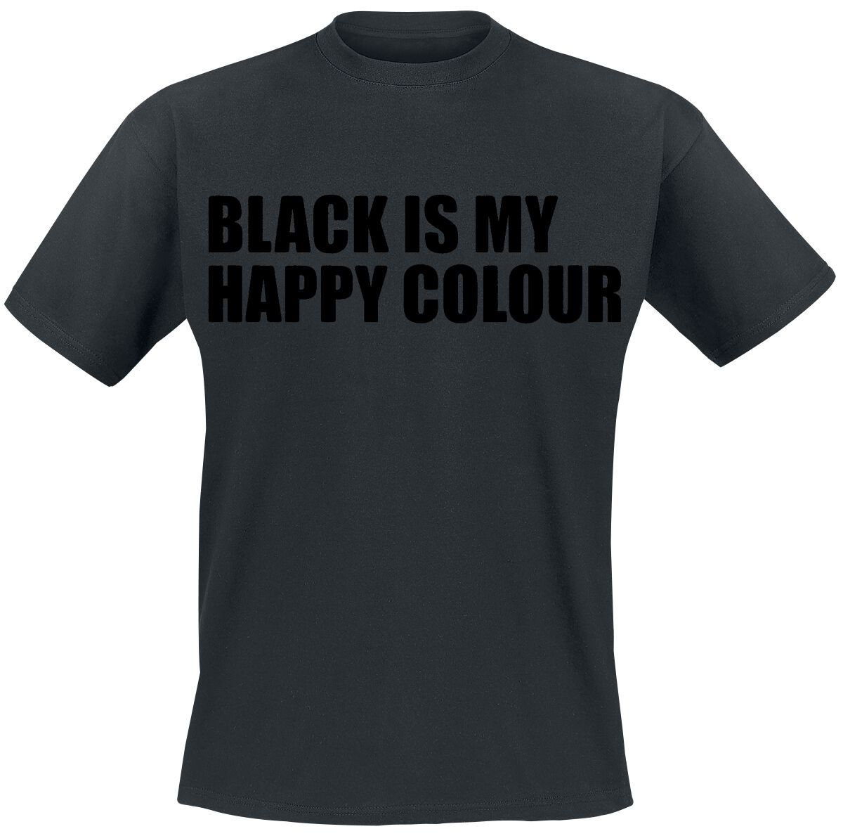T-Shirt Manches courtes Fun de Slogans - Black Is My Happy Colour - M à 5XL - pour Homme - noir - Slogans