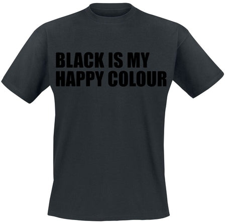 T-Shirt Manches courtes Fun de Slogans - Black Is My Happy Colour - M à 5XL - pour Homme - noir - Slogans
