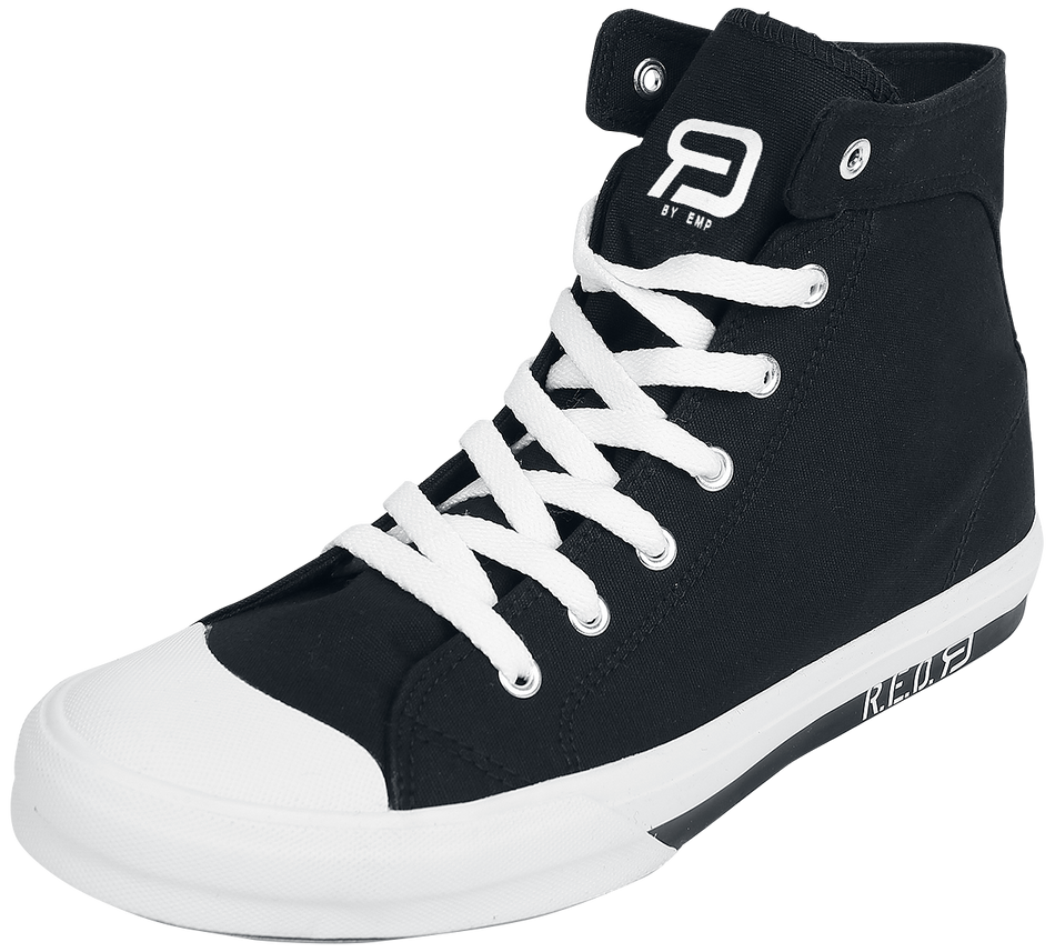 Baskets hautes Rockabilly de RED by EMP - Walk The Line - EU37 à EU47 - pour Unisexe - noir/blanc - RED by EMP - View 2