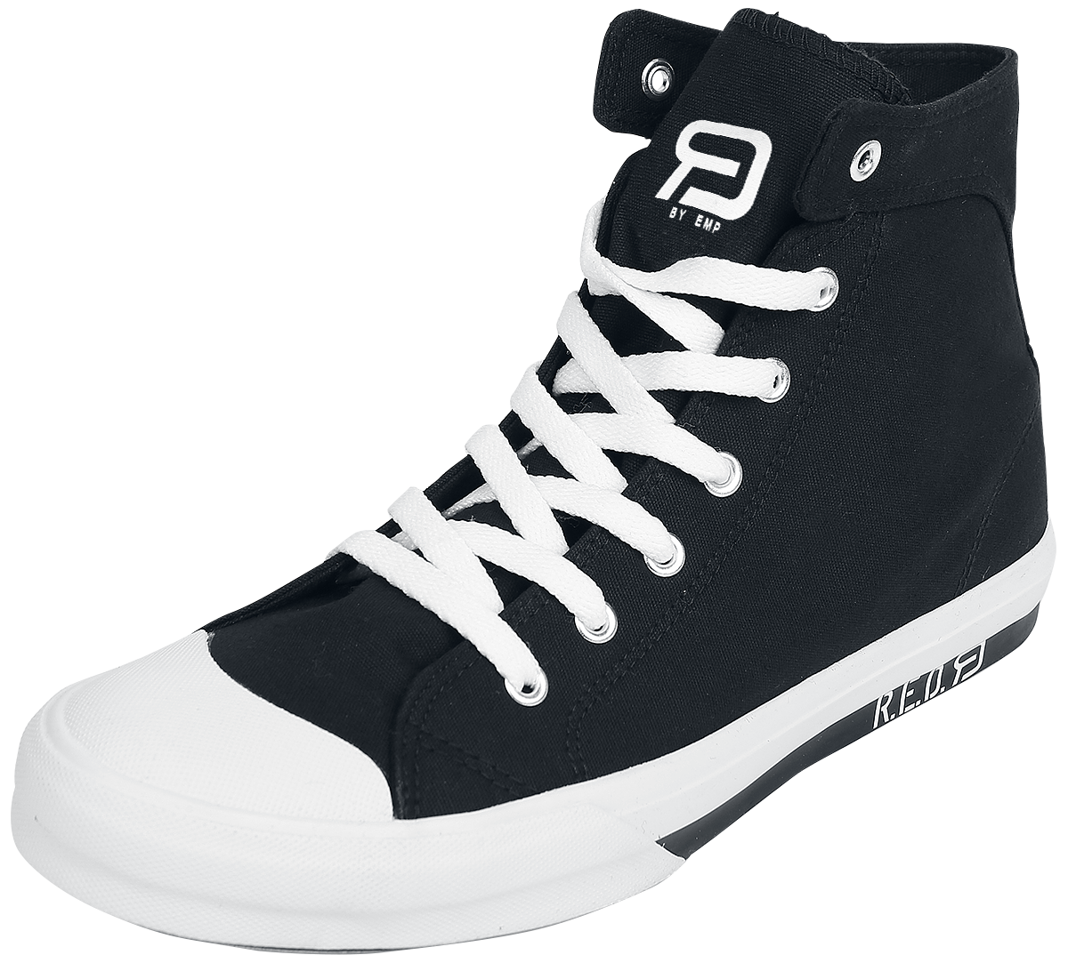 Baskets hautes Rockabilly de RED by EMP - Walk The Line - EU37 à EU47 - pour Unisexe - noir/blanc - RED by EMP - View 2