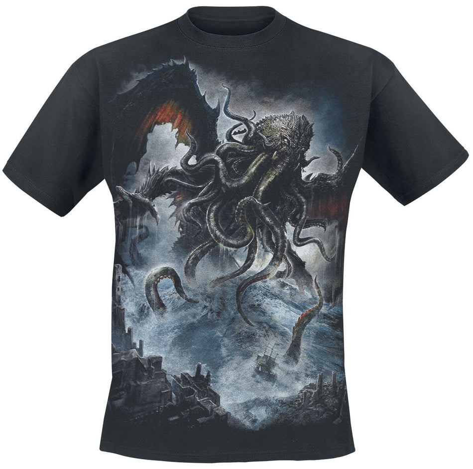 T-Shirt Manches courtes Gothic de Spiral - Cthulhu - S à XXL - pour Homme - noir - Spiral