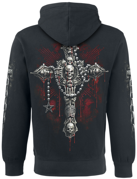Sweat-shirt à capuche Gothic de Spiral - Death Bones - S à M - pour Homme - noir - Spiral - View 2