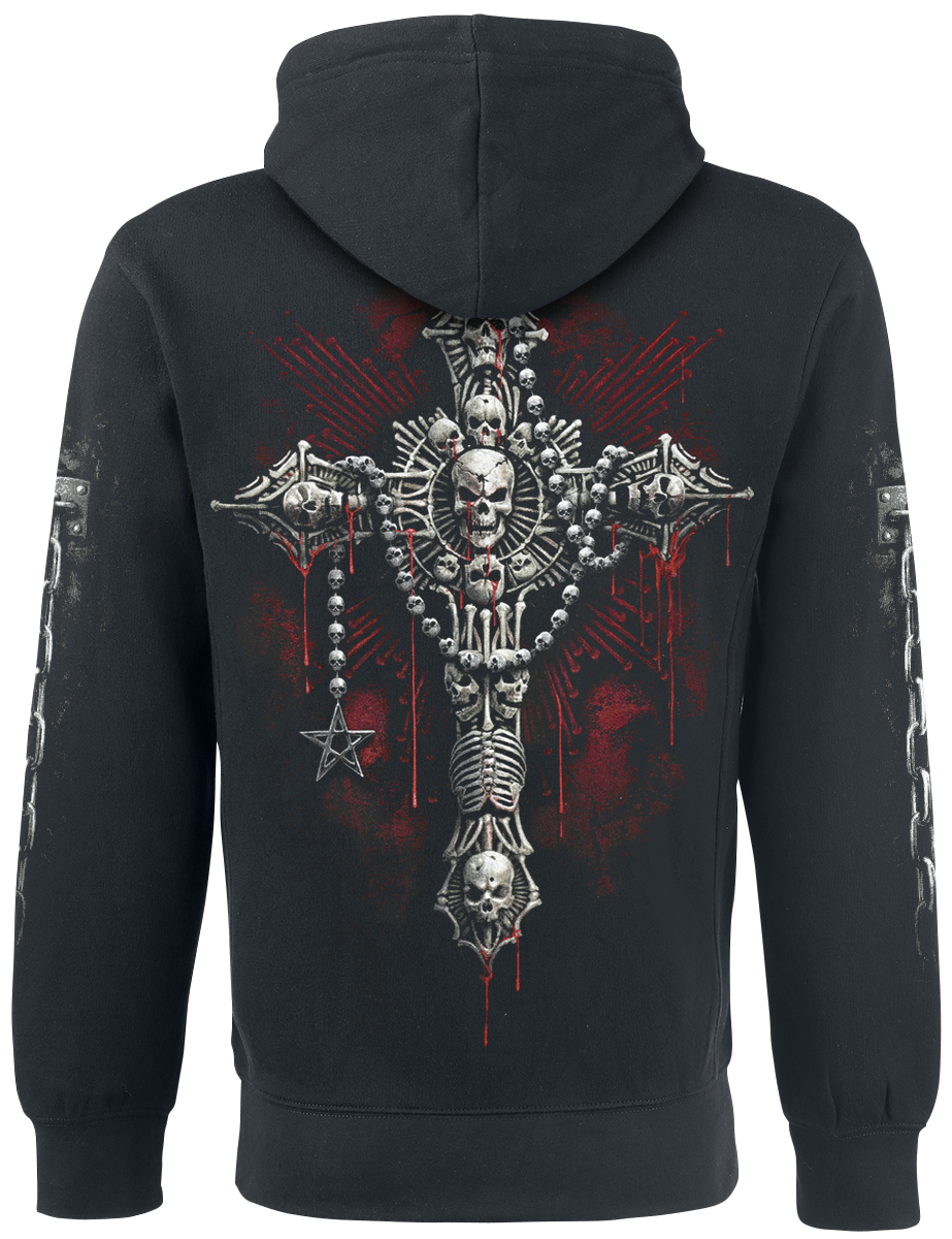 Sweat-shirt à capuche Gothic de Spiral - Death Bones - S à M - pour Homme - noir - Spiral - View 2