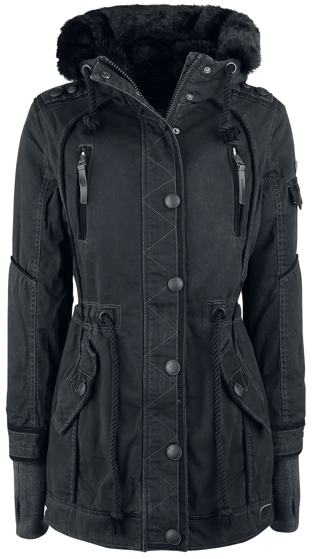 Veste d'hiver  de Brandit - Parka Femme Saby - S à XXL - pour Femme - noir - Brandit