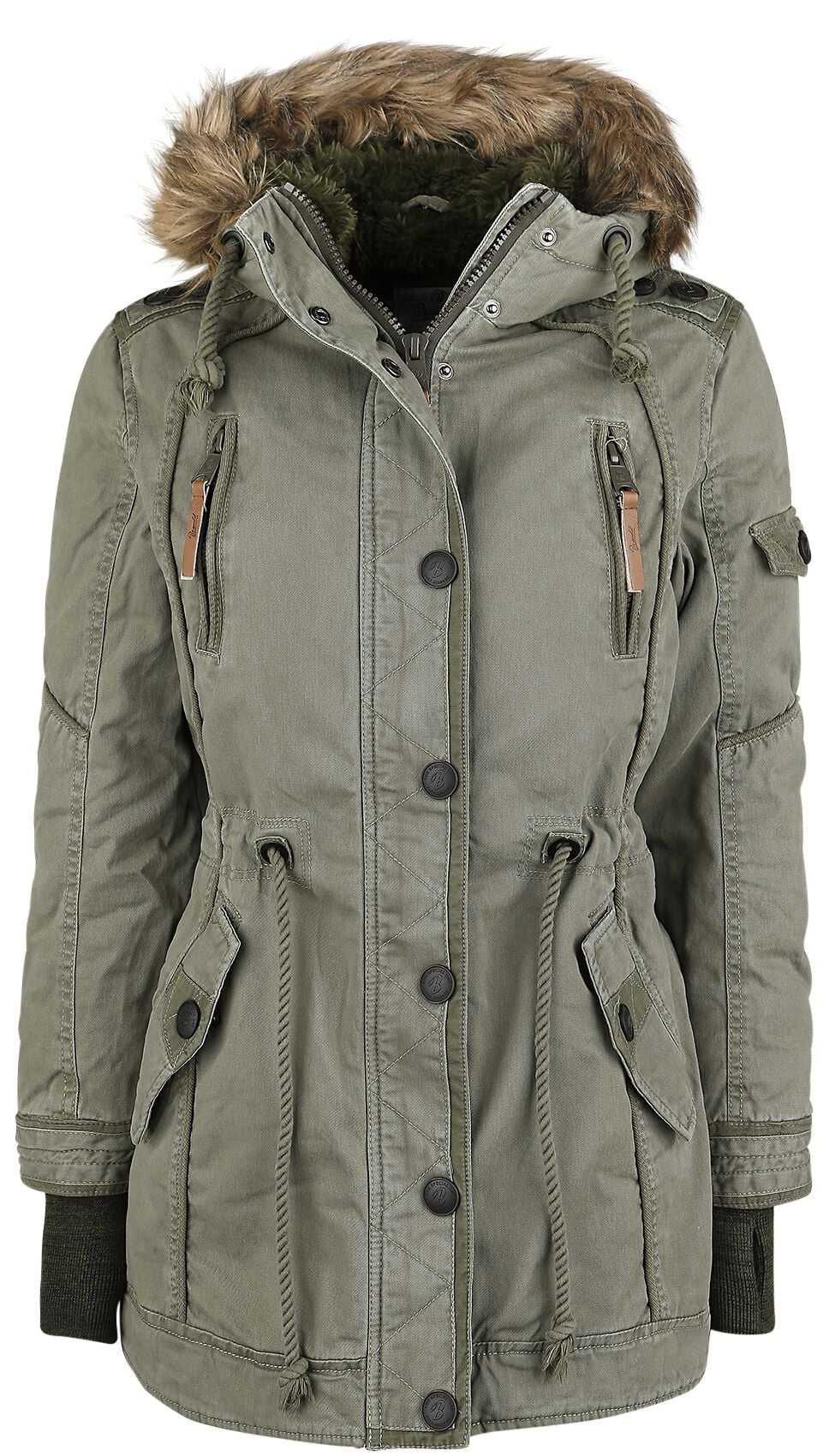 Manteau d'hiver  de Brandit - Parka Femme Saby - S - pour Femme - olive - Brandit