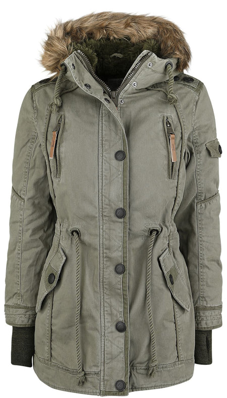 Manteau d'hiver  de Brandit - Parka Femme Saby - S - pour Femme - olive - Brandit