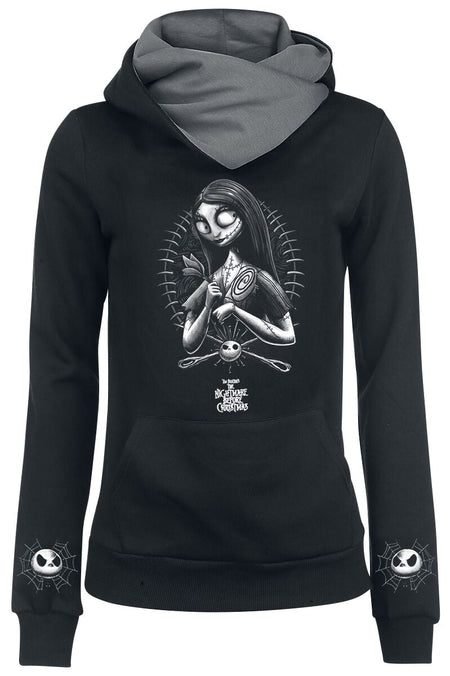 Sweat-shirt à capuche Disney de L'Étrange Noël De Monsieur Jack - Sally - XS à 4XL - pour Femme - noir/gris - L'Étrange Noël De Monsieur Jack