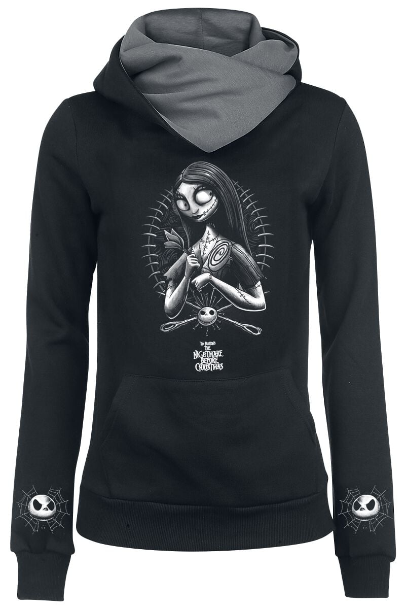 Sweat-shirt à capuche Disney de L'Étrange Noël De Monsieur Jack - Sally - XS à 4XL - pour Femme - noir/gris - L'Étrange Noël De Monsieur Jack
