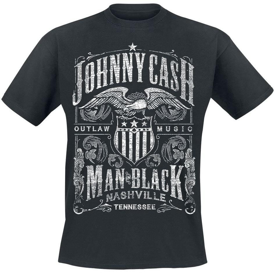 T-Shirt Manches courtes  de Johnny Cash - Outlaw Music - M à 5XL - pour Homme - noir - Johnny Cash