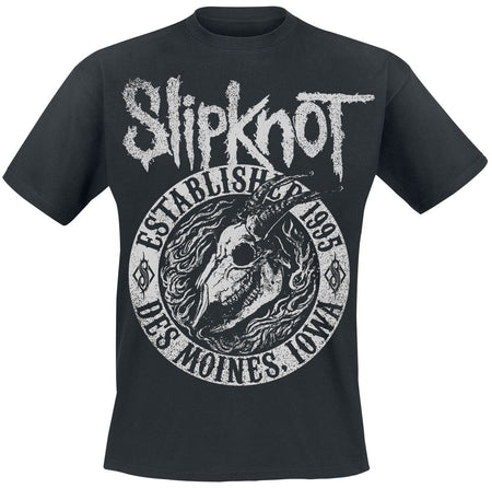 T-Shirt Manches courtes  de Slipknot - Flaming Goat - S à XL - pour Homme - noir - Slipknot