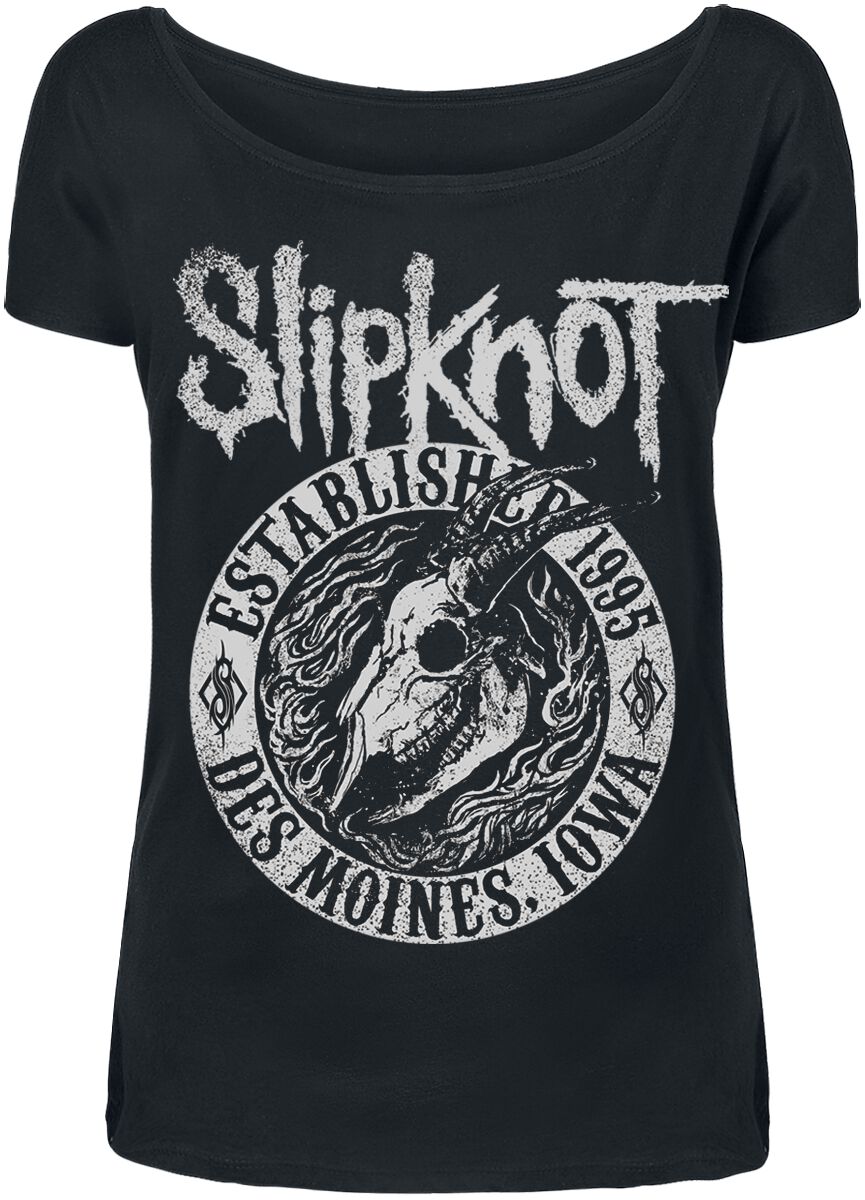 T-Shirt Manches courtes  de Slipknot - Flaming Goat - S à XXL - pour Femme - noir - Slipknot