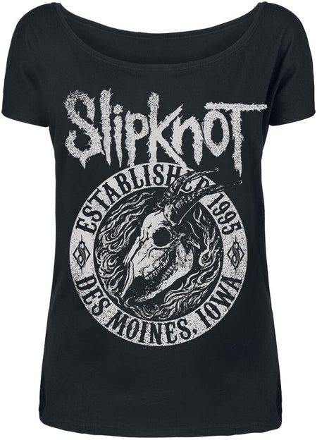 T-Shirt Manches courtes  de Slipknot - Flaming Goat - S à XXL - pour Femme - noir - Slipknot