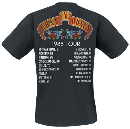 T-Shirt Manches courtes  de Guns N' Roses - Tour 1988 - M à 5XL - pour Homme - noir - Guns N' Roses - View 2