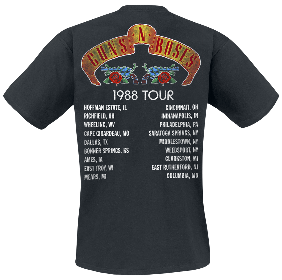 T-Shirt Manches courtes  de Guns N' Roses - Tour 1988 - M à 5XL - pour Homme - noir - Guns N' Roses - View 2