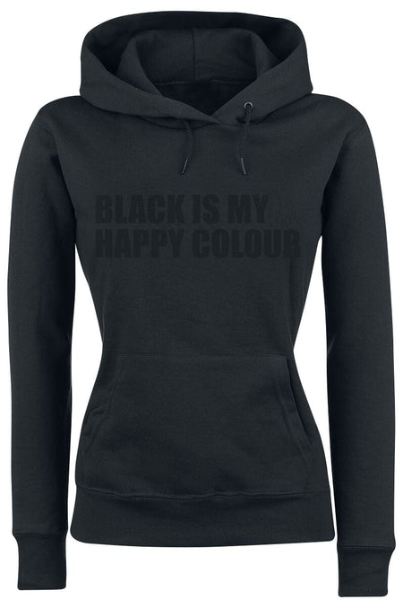 Sweat-shirt à capuche Fun de Slogans - Black Is My Happy Colour - S à XXL - pour Femme - noir - Slogans
