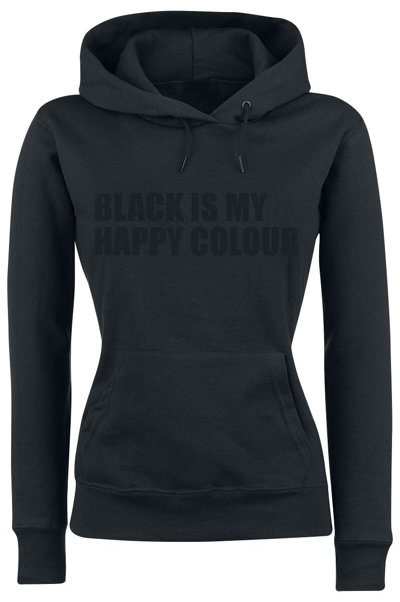 Sweat-shirt à capuche Fun de Slogans - Black Is My Happy Colour - S à XXL - pour Femme - noir - Slogans