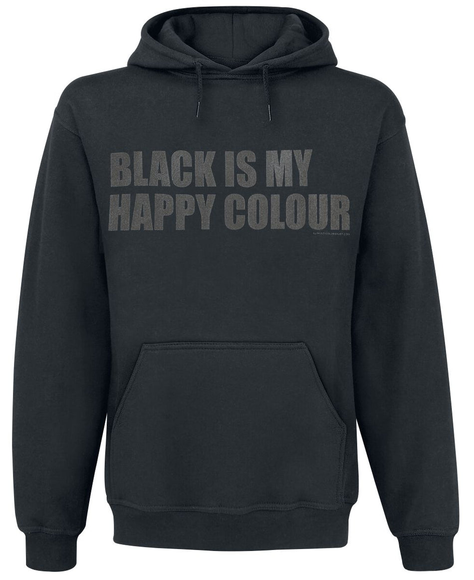 Sweat-shirt à capuche Fun de Slogans - Black Is My Happy Colour - S à 3XL - pour Homme - noir - Slogans