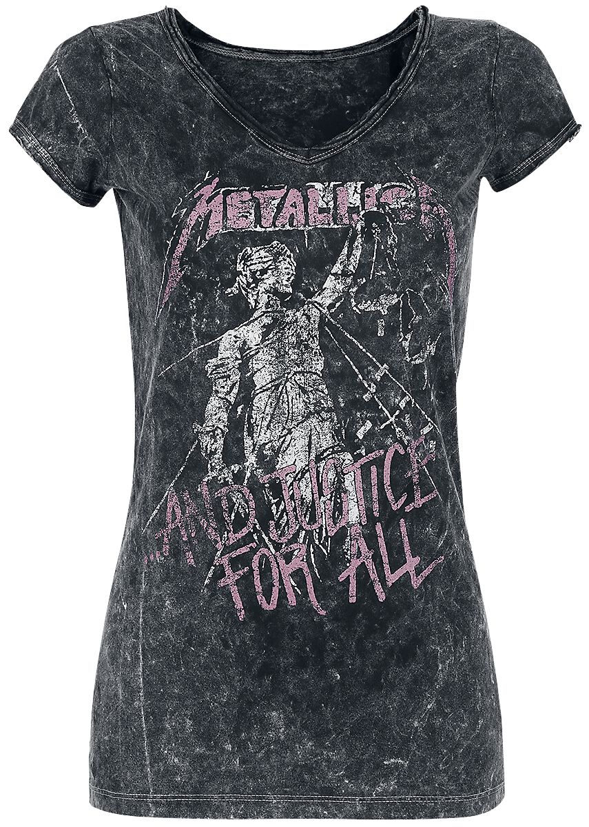 T-Shirt Manches courtes  de Metallica - ... And Justice For All - S à XL - pour Femme - noir - metallica