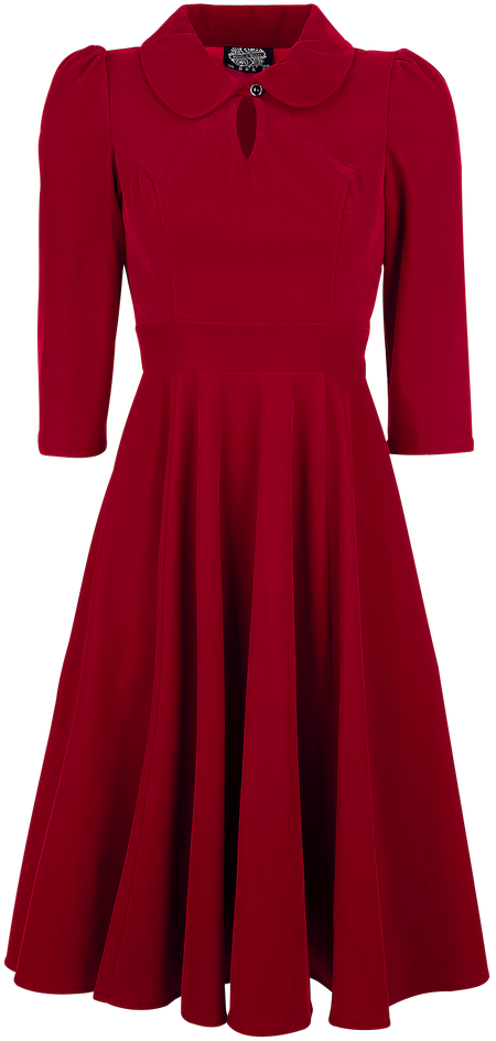 Robe mi-longue Rockabilly de H&R London - Robe De Cocktail En Velours - XS à 6XL - pour Femme - rouge - H&R London - View 2