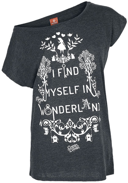 T-Shirt Manches courtes Disney de Alice Au Pays Des Merveilles - I Find Myself In Wonderland - S à 5XL - pour Femme - gris chiné - Alice Au Pays Des Merveilles