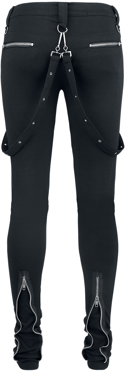 Pantalon en toile Gothic de Gothicana by EMP - Megan - W27L32 à W31L34 - pour Femme - noir - Gothicana by EMP - View 2